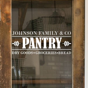 Custom Pantry Door Decal, Pantry Decor, Farmhouse Decor, Personalized Pantry Decal, Housewarming gift, Pantry Sign