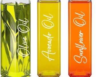 Oil & Vinegar Bottle Labels, Olive Oil Bottle Decal, Balsamic Bottle Decal, Kitchen Decal, Storage Labels, DIY Bottle Label - DECALS ONLY