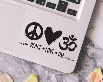 Peace Love Om Aufkleber für Laptop, Auto, Macbook