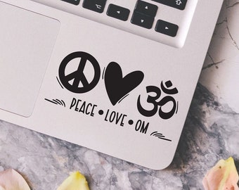 Peace Love Om decal for laptop, car, macbook