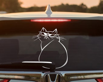 Kattdekal, katt vindrutetorkare dekal, kattklistermärke, bilvinyldekal