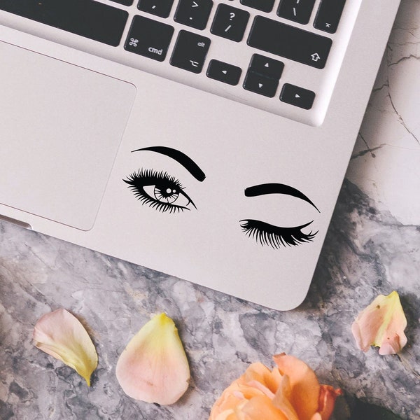 Eyelashes decal, Eyes Decal, Eye Sticker, Makeup lover decal for laptop, car, macbook, wall