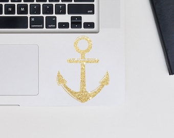 Anchor decal, glitter decal for laptop, car, macbook, wall