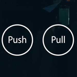PUSH PULL Aufkleber für Tür, 2er Set Aufkleber, Push Pull Türschild Vinyl Aufkleber, Geschäft Tür Vinyl Aufkleber, Geschäft Fenster Tür Vinyl Aufkleber