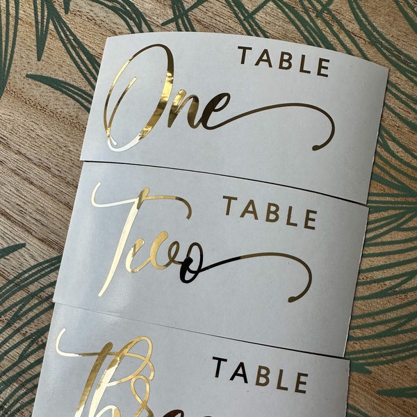 Wedding Table Number Decal, Table Number Stickers, Wedding Day Accessories, DECALS ONLY