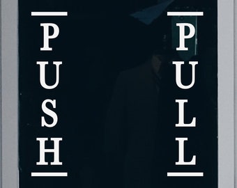 Push Pull Türschild Aufkleber Paar – Wetterfeste Vinyl-Aufkleber Für Geschäft & Zuhause