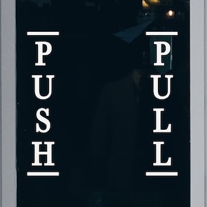 PUSH PULL Aufkleber für Tür, 2er Set Aufkleber, Push Pull Türschild Vinyl Aufkleber, Geschäft Tür Vinyl Aufkleber, Geschäft Fenster Tür Vinyl Aufkleber