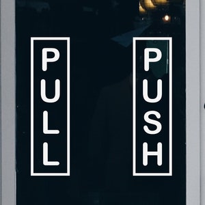 PUSH PULL Aufkleber für Tür, 2er Set Aufkleber, Push Pull Türschild Vinyl Aufkleber, Geschäft Tür Vinyl Aufkleber, Geschäft Fenster Tür Vinyl Aufkleber