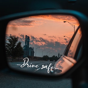 Drive Safe Car Decal, AchteruitkijkspiegelSticker, Hartsticker, Zijspiegelsticker, Drive Safe Car Mirror Decal