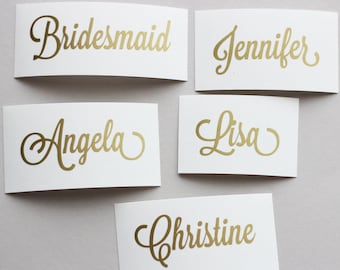 Custom Name Decal, Wedding party decal, Wedding Sticker, Wine glass decal,  Personalized Name Decal for envelope, macbook, hanger, yeti