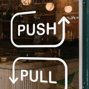 PUSH PULL Aufkleber für Tür, 2er Set Aufkleber, Push Pull Türschild Vinyl Aufkleber, Geschäft Tür Vinyl Aufkleber, Geschäft Fenster Tür Vinyl Aufkleber