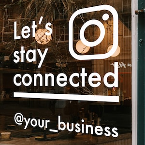 Restons connectés Social Media Decal, Social Media Tag Sticker, Social Media Username, Car Decal, Window Sticker, Business Shop Decal
