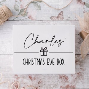 Calcomanía de caja de regalo de Navidad personalizada, calcomanía de caja de Nochebuena, calcomanía de caja de Nochebuena, pegatina de vinilo de caja de Navidad, etiqueta de caja de Nochebuena, SOLO CALCOMANÍA