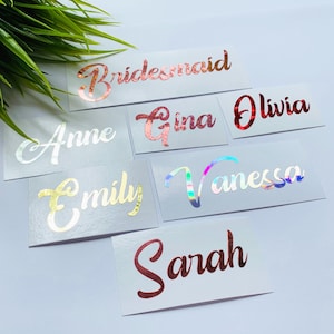 Custom Name Sticker, Custom Name Decal, Wedding party decal, Wine glass decal, Personalized Name Decal