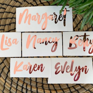 Calcomanía de nombre personalizado, calcomanía de fiesta de bodas, pegatinas de vidrio, pegatina de boda, pegatinas de caja de regalo, calcomanía de copa de vino, calcomanía de nombre personalizado