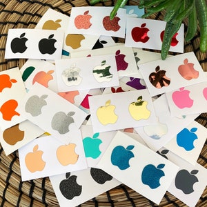 Per decalcomania logo Apple, adesivo logo Iphone, decalcomania Apple glitter, adesivo Apple in lamina, decalcomania logo Apple in oro rosa, decalcomania logo iPhone immagine 1