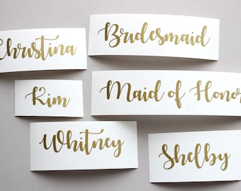 Custom Name Sticker, Custom Name With Heart Decal, Wedding Party Decal ...