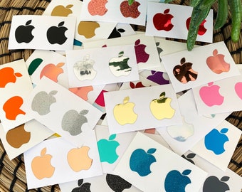 Pour sticker logo Apple, sticker logo Iphone, sticker Apple scintillant, sticker Apple feuille, sticker logo Apple or rose, sticker logo Iphone