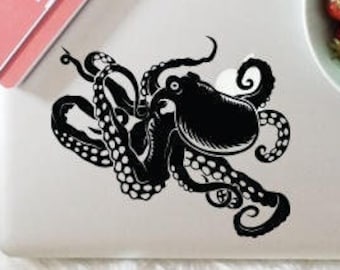 Octopus decal for laptop, car, macbook, wall