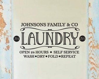 Custom Laundry Room Door Decal, Laundry Decal, Laundry Room Art, Laundry Vinyl Sticker, Farmhouse Decor, Housewarming gift