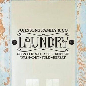 Custom Laundry Room Door Decal, Laundry Decal, Laundry Room Art, Laundry Vinyl Sticker, Farmhouse Decor, Housewarming gift