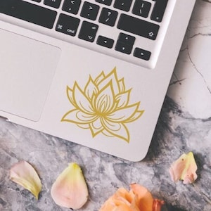 Lotus bloem vinyl sticker voor laptop, auto, macbook