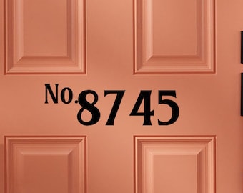 House Number Front Door Decal, Address Number Decal, Front Door Number Decal, Entryway Door Decor, Building Number Sticker,