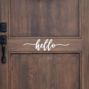 Hello Door decal, Front Door Decal, Hello Vinyl Decal, Hello Door Sign, Front Door Sign