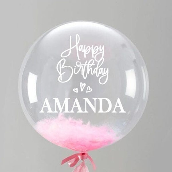 Personalized Balloon Vinyl DECAL, Birthday Balloon Custom Name Decal, Balloon Label, Custom Vinyl Sticker, Bridal Shower balloon decal