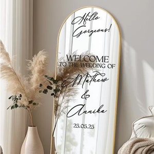 Wedding Welcome Sign Decal, Customizable Text, Welcome to our Wedding Decal, Names and date, Wedding Mirror Vinyl Sticker, DECAL ONLY