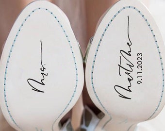 Calcomanía personalizada para zapatos de boda, calcomanía con el texto "Acepto", calcomanía para zapatos de boda, calcomanía para zapatos de novia, calcomanía personalizada para zapatos de boda, Sr. y Sra. personalizados
