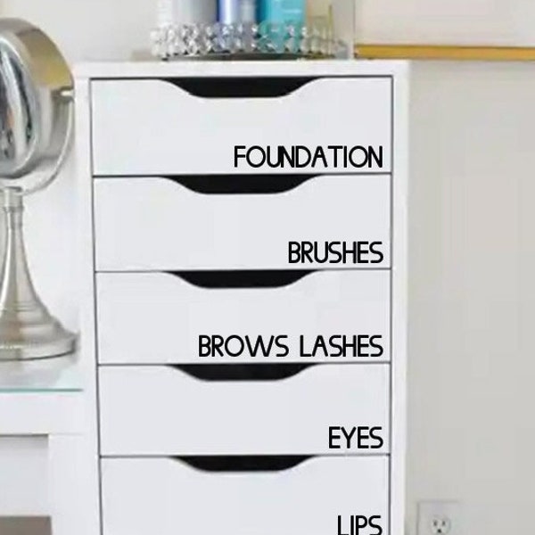 Makeup Organizer Decals, Vinyl Stickers for Make up Storage,  Makeup Labels, DECALS ONLY