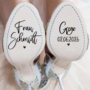 Custom Wedding Shoes Decal German, Wedding Shoes sticker, Bride Shoes Sticker, Personalized Wedding Shoes Sticker, Custom Frau decal