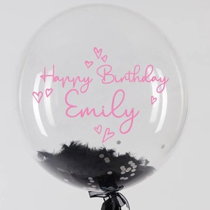 Gepersonaliseerde ballon vinyl sticker, verjaardag ballon aangepaste naam sticker, ballon label, aangepaste vinyl sticker, bruids douche ballon sticker
