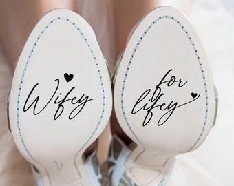 Calcomanía Wifey For Life, calcomanía para zapatos de boda, calcomanías para zapatos de novia, accesorios para el día de la boda