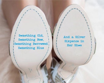 Something Blue Decal, Wedding shoes decal, Bride Shoe Stickers, Wedding Day Accessories