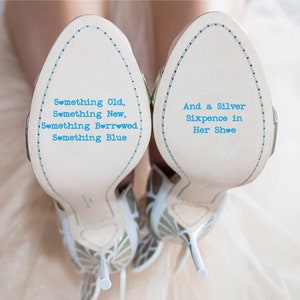 Something Blue Decal, Wedding shoes decal, Bride Shoe Stickers, Wedding Day Accessories
