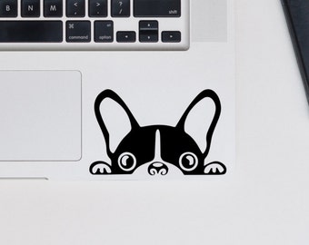 Boston Terrier decal, Boston Terrier dog decal for laptop, car, macbook, wall