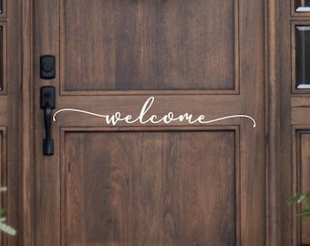 Welcome Door sticker, Voordeur Sticker, Welkom Vinyl Sticker, Welkom Deur Bord, Voordeur Teken