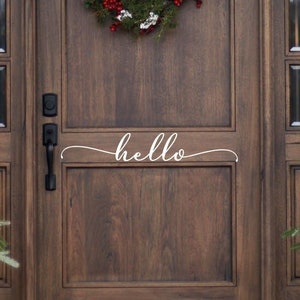 Hello Door decal, Front Door Decal, Hello Vinyl Decal, Hello Door Sign, Front Door Sign