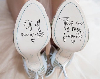 Calcomanía para zapatos de boda, De todos nuestros paseos, Esta es mi calcomanía favorita, Pegatinas para zapatos de novia, Accesorios para el día de la boda