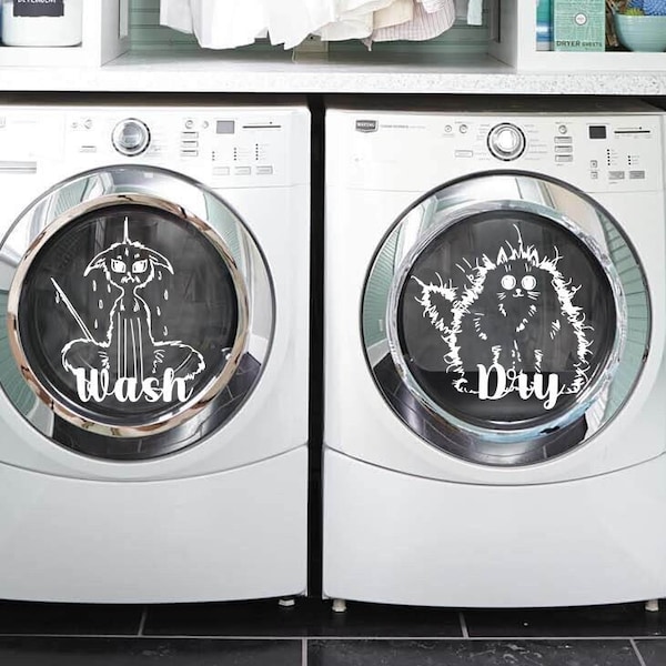 Wash and Dry Decals, Wash Decal, Dry Decal, Laundry Room Decal, Laundry Room Decor