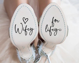 Calcomanía Wifey For Lifey, calcomanía de zapatos de boda, pegatinas de zapatos de novia, accesorios para el día de la boda