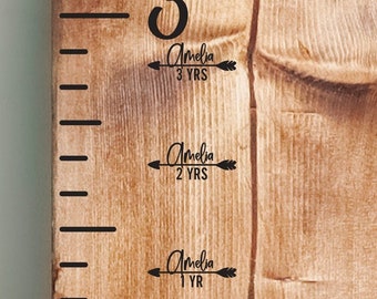 Aangepaste stickers voor extra groeigrafiek, geboortedag tot 18 jaar (20 stuks), hoogtemarkeringspijlen voor liniaal groeimeter, groeimeterpijlen