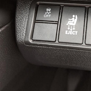 Adesivos engraçados para botões de carro em branco, adesivo para botões de carro em branco, decalque para botão de ejeção de passageiro (serve para todos os botões de carro em branco).