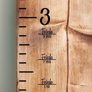 Decalques complementares de gráfico de crescimento personalizado, dia de nascimento até 18 anos (20 unidades), setas de marcadores de altura para régua de gráfico de crescimento, setas de gráfico de crescimento