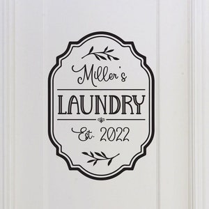 Aangepaste wasruimte deur sticker, wasserij decal, wasruimte kunst, wasserij vinyl sticker, boerderij decor, housewarming cadeau