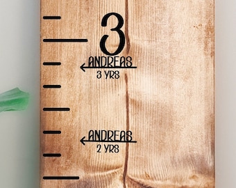 Custom Growth Chart Add-On Decals, Birth day to 18yrs(20 pcs), Height Markers Arrows for Growth Chart Ruler, Growth Chart Arrows