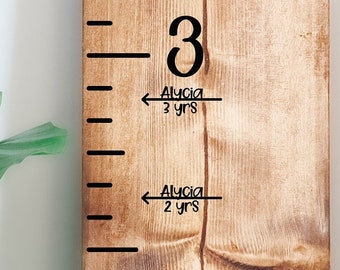 Aangepaste stickers voor extra groeigrafiek, geboortedag tot 18 jaar (20 stuks), hoogtemarkeringspijlen voor liniaal groeimeter, groeimeterpijlen