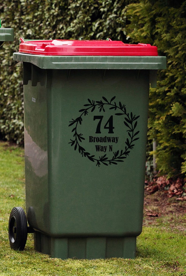 Custom Wheelie Bin Decal Number and Street Name Decal Bin Etsy